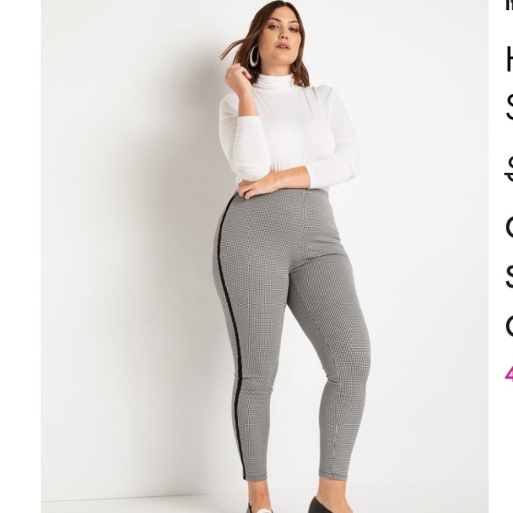 Houndstooth legging with stripe